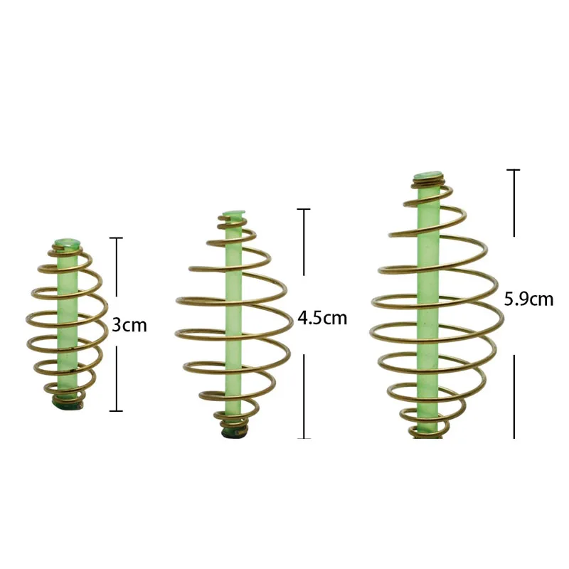 신선한 바닷물 인라인 방식 피더, 잉어 낚시 용수철 피더, 잉어 낚시 미끼 케이지, 3 가지 크기, 로트당 10 개