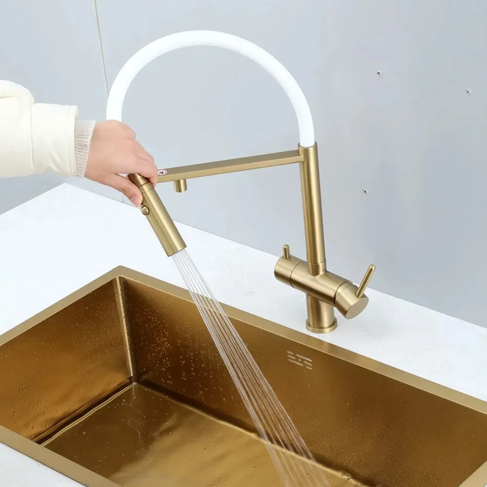 kitchen water purification faucet, vegetable basin, sink, hot and cold water direct drinking water, three-in-one faucet