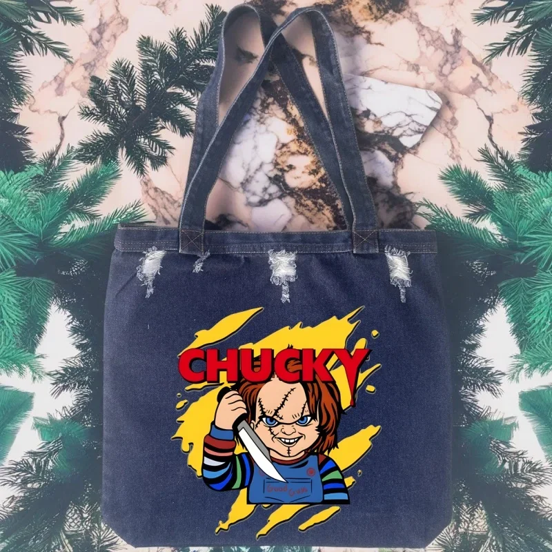 

Chucky Halloween Horror Movie Casual Simplicity Large Fashion Women Large Capacity Shoulder Bags Casual Handbag Street Canvas