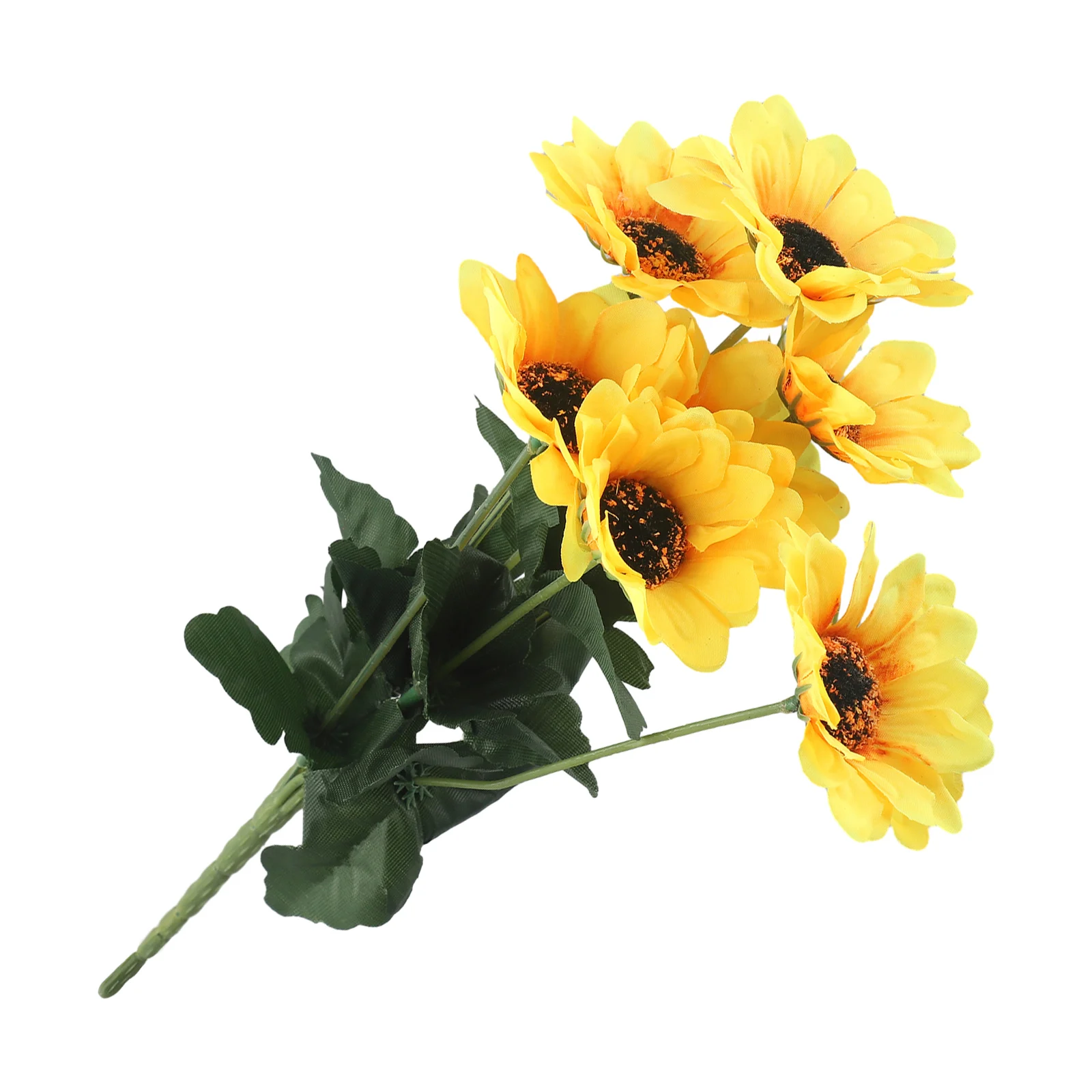 1 Bunch 7 Heads Sunflower Silk Artificial Flower Bouquet For Home Wedding Decoration Living Room Party Table Window Decor