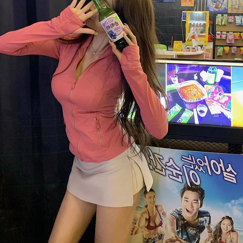 Gidyq Women Sexy Mini Skirts Summer Korean Fashion Female Slim Slit Skirts Y2K Casual All Match Student A Line Skirt New