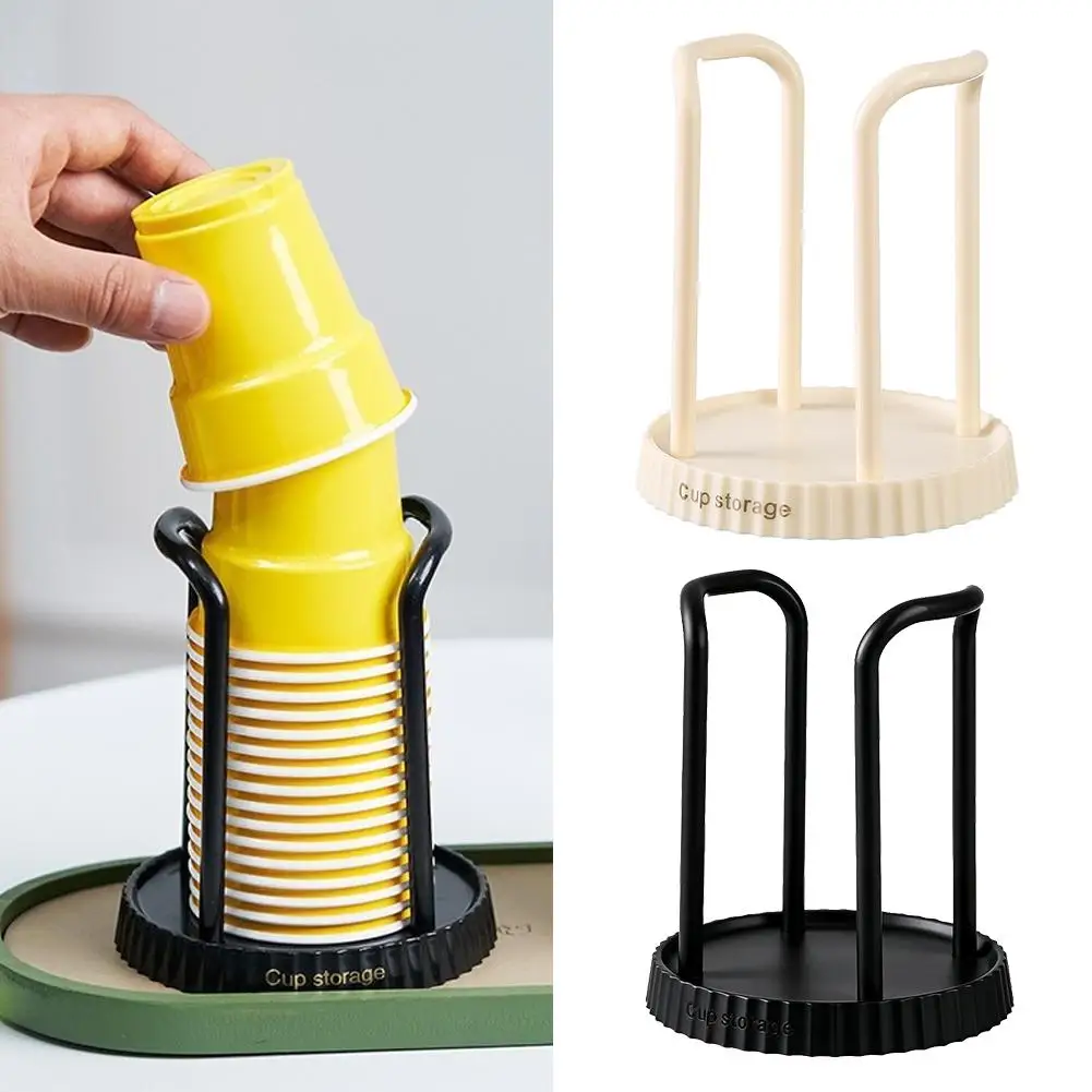 Disposable Cup Storage Holder Rack Shelf Water Tea Cups Plastic Dispenser Mug Display Stand Organizer Home Organization Supplies