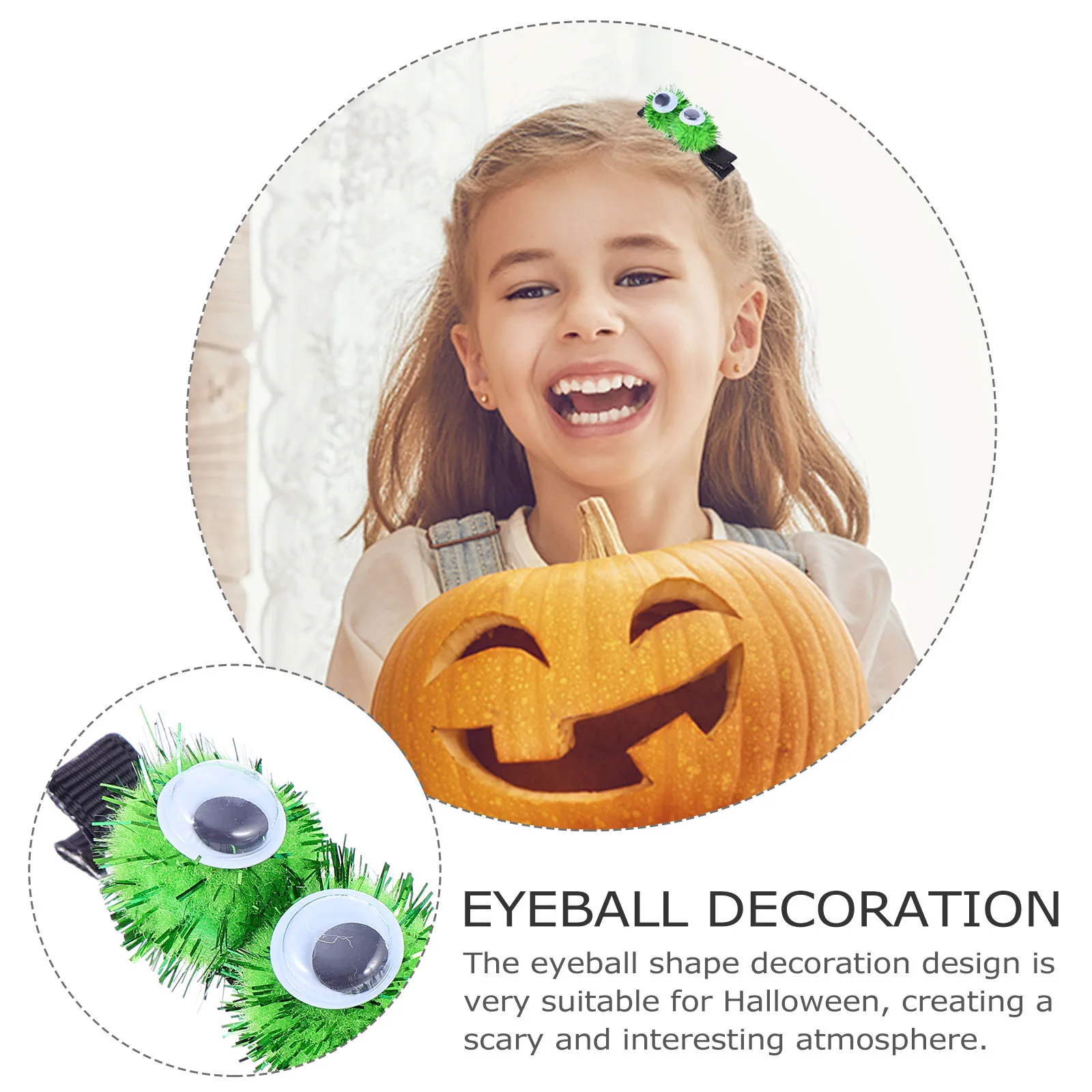 

Eyeball Hairpins 2 Pairs Scary Metal Clips Halloween Party Cosplay Props Hair Accessories Lightweight Easy Store
