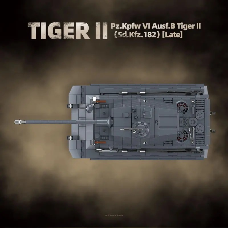 WW2 العسكرية الملك النمر دبابة ثقيلة 2 Sd.Kfz.182 الحرب العالمية الثانية اللبنات النمر الأسود مجنزرة سيارة مدرعة لعبة الصبي الطوب