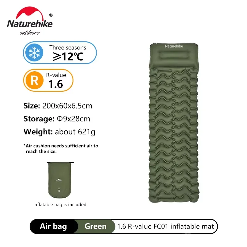 Naturehike Opblaasbare Matras Camping Matras Ultralicht Buiten Slaapkussen Opklapbed Wandelen Slaapmat