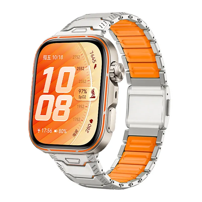 磁気チタンストラップ-huawei-fit5-fit3-4-用シリコンリストバンドアクセサリー-huawei-watch-fit5pro-fit4pro-交換可能なコレア