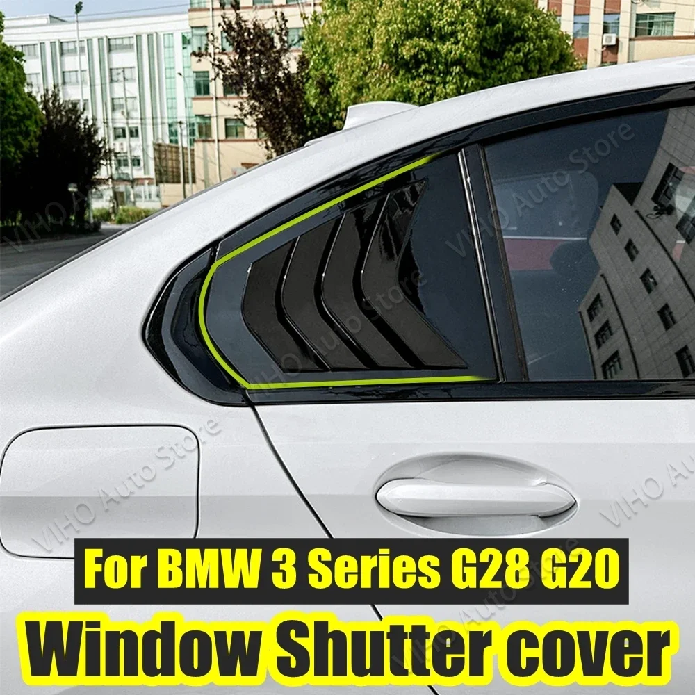 For BMW 3 Series G20 330i 320i 325i 2020 2021 2022 Rear Windows Side Vents Shutter Louver Cover Body Kit Gloss Black Tuning