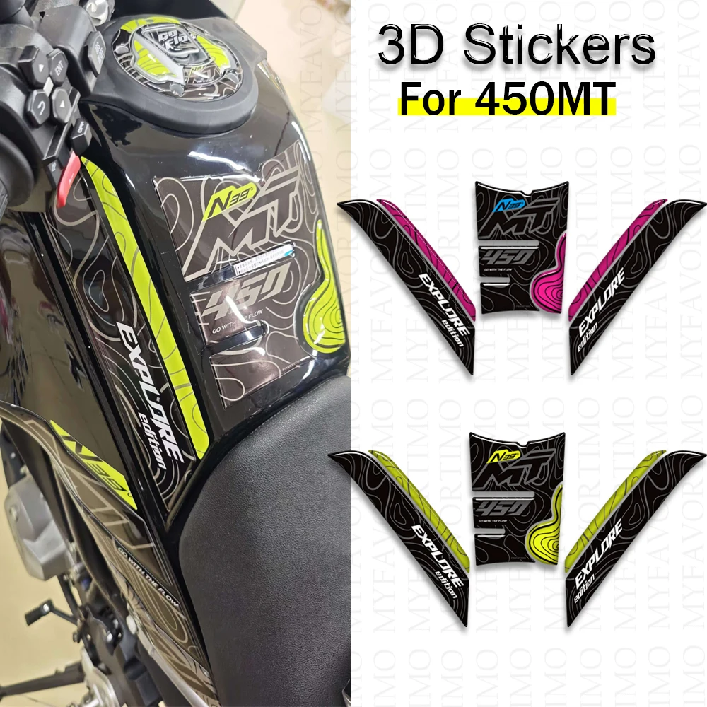 For CFMOTO 450MT 450 MT Adventure Bike CF MOTO Protector Tank Pad Grips Kit Knee Fairing Fender Stickers Decals Wind Deflector