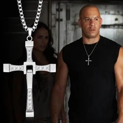 Fast And Furious 6 7 10 Hard Gas Actor Dominic Toretto / Cross Rhinestones Necklace Pendant Gift For Your Boyfriend