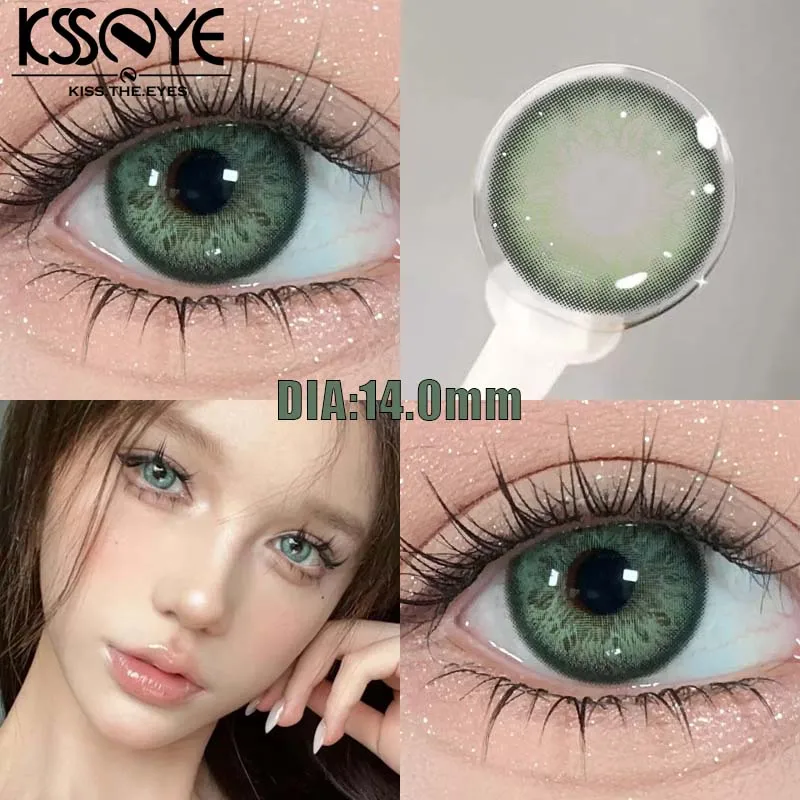 KSSEYE 1 Pair New Style Colored Contact Lenses with Diopter Myopia Eyes Pink Contacts Lens Beauty Puppiletes Makeup Yearly