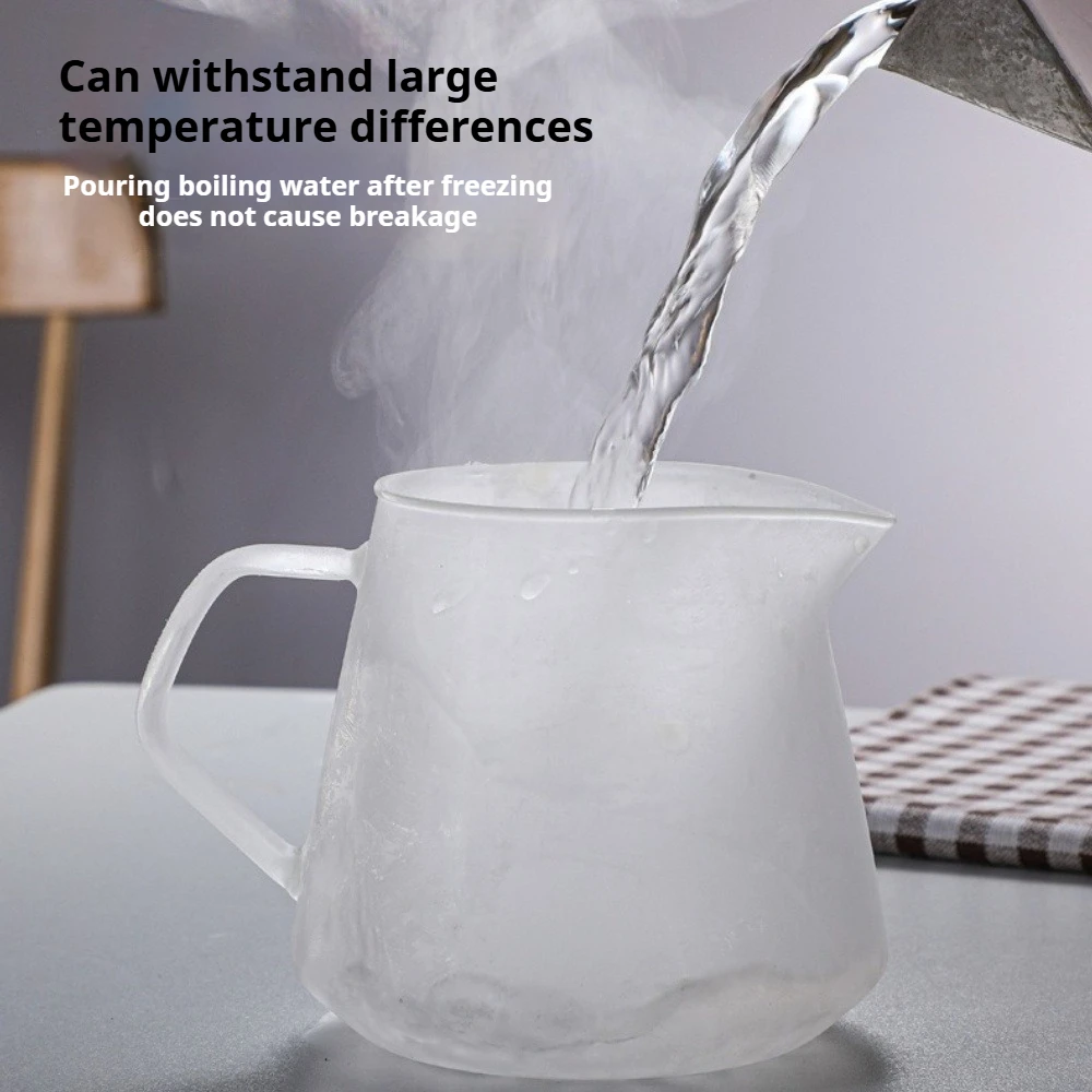 Glass Coffee Pot with Dot Scale High Temperature Resistant Teapot Pour Over Coffee Maker Puer Tea Brewing Kettle for Home Office
