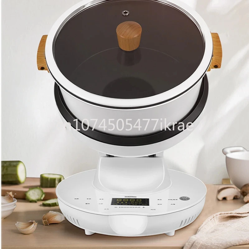 220V Automatic Rotary Cooking Machine Multi-function Electric Stir Frying Pot Non-Stick Smart Stirring Wok Rice Cooker