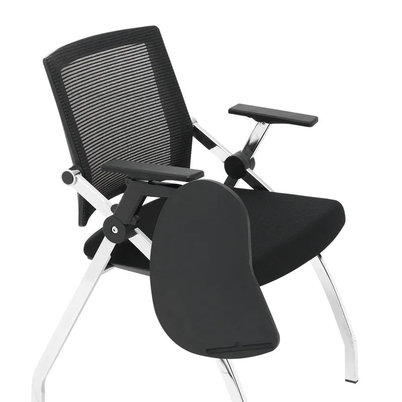 Cadeira de treinamento em malha com tablet, moda, escritório