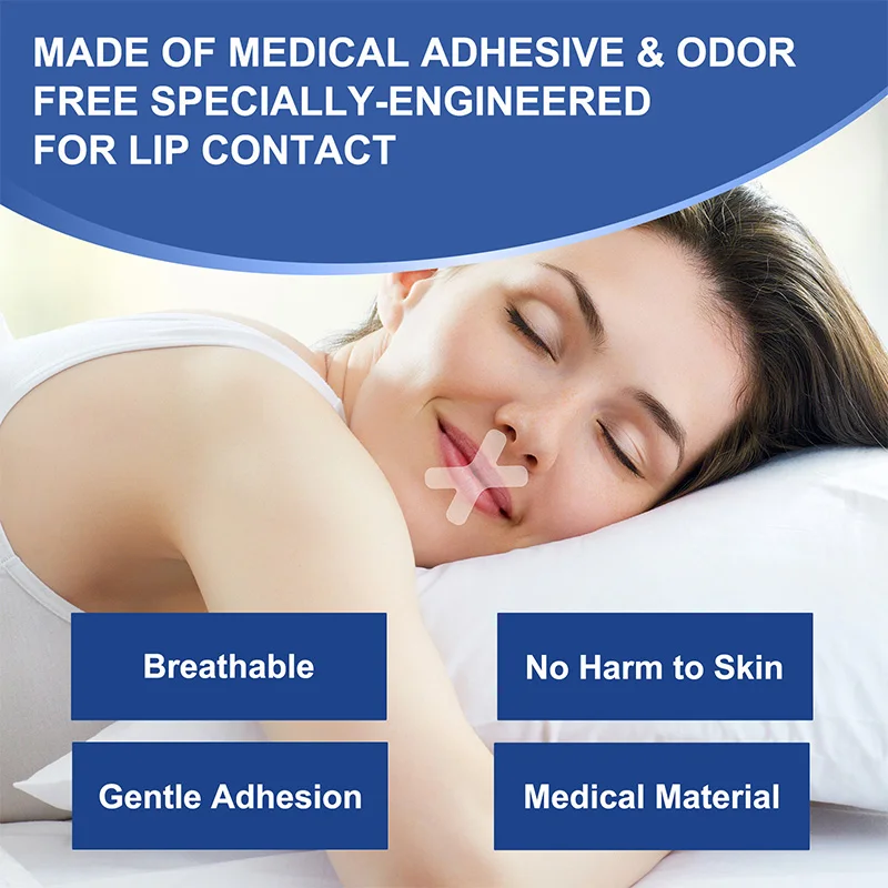 120PCS/BOX Anti Snoring Sleeping Mouth Tape Adult Night Sleep Lip Nose Breathing Improving Patch Mouth Correction Sticker Tape