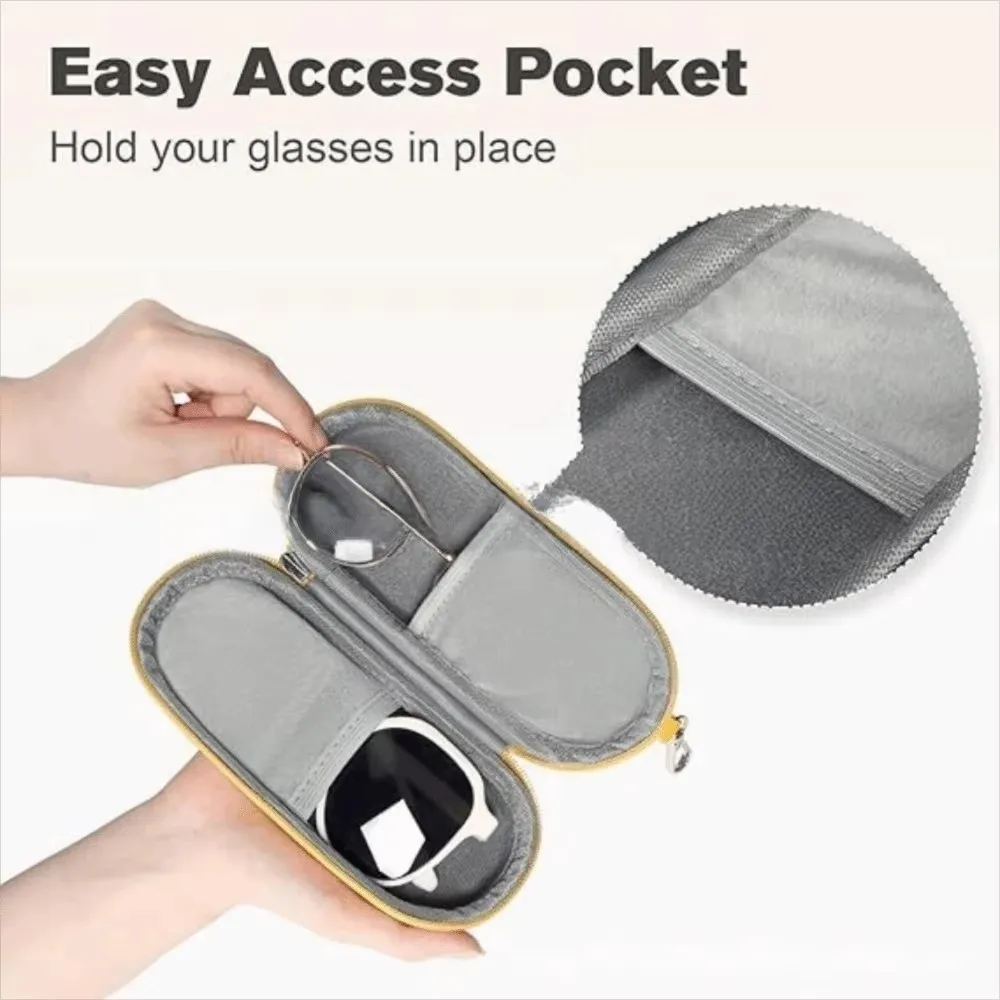 Simple PU Glasses Storage Bag Hard Shell Waterproof Eyeglasses Case Large Capacity Lightweight Sunglasses Cover Women