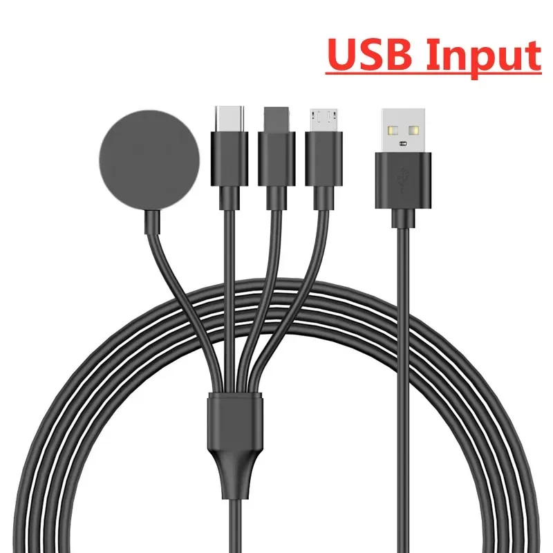 Cabo de Carregamento 4 em 1 USB/Type-C PD - متوافق مع iPhone 14، Android، Apple Watch e iWatch