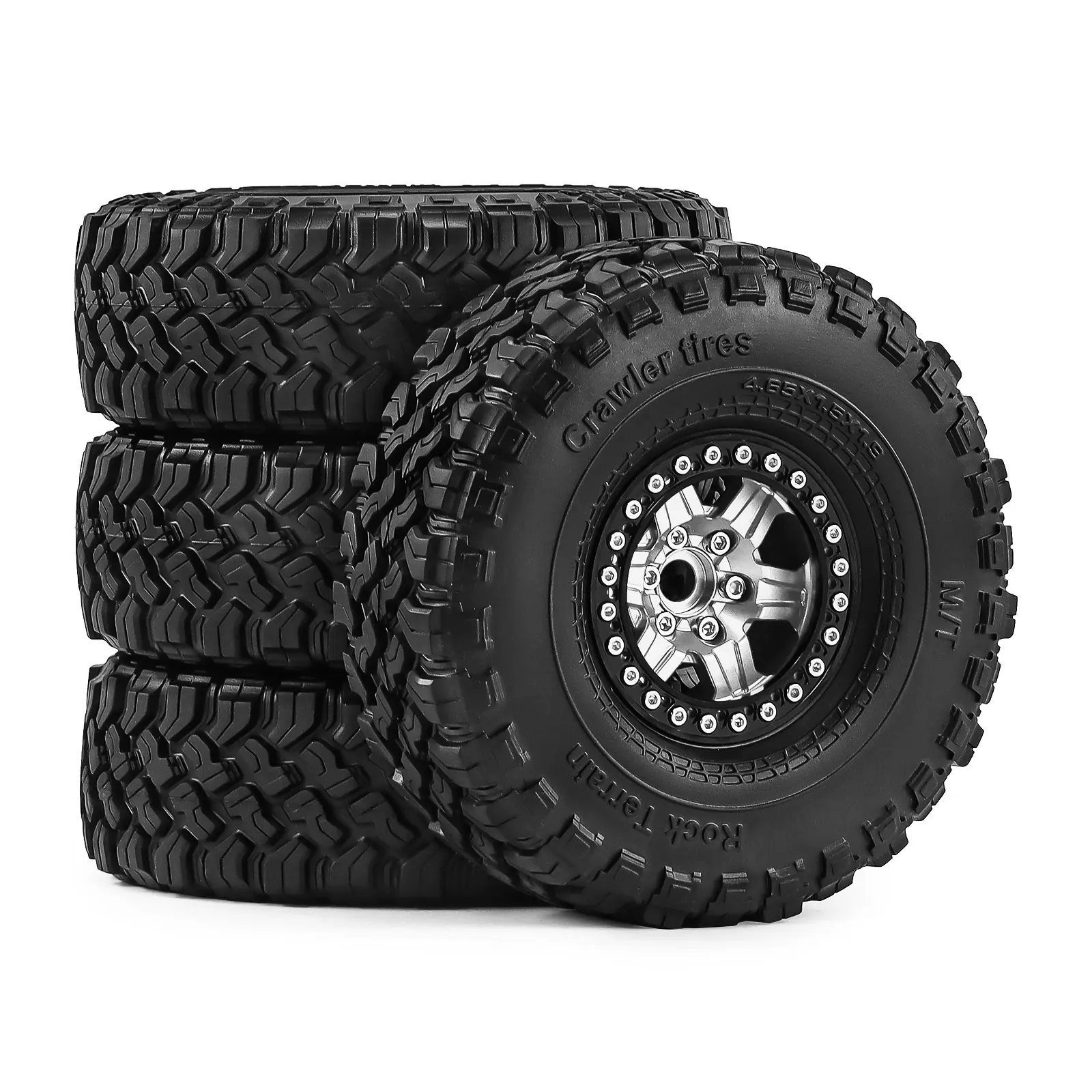 

19 Inch Beadlock Wheels Tires 12mm Hex Fit TRX4 TRX6 SCX10 I II III Capra Enduro D90 Gen7 Gen8 AXI03007 CC01 RC Rock Crawler Upg