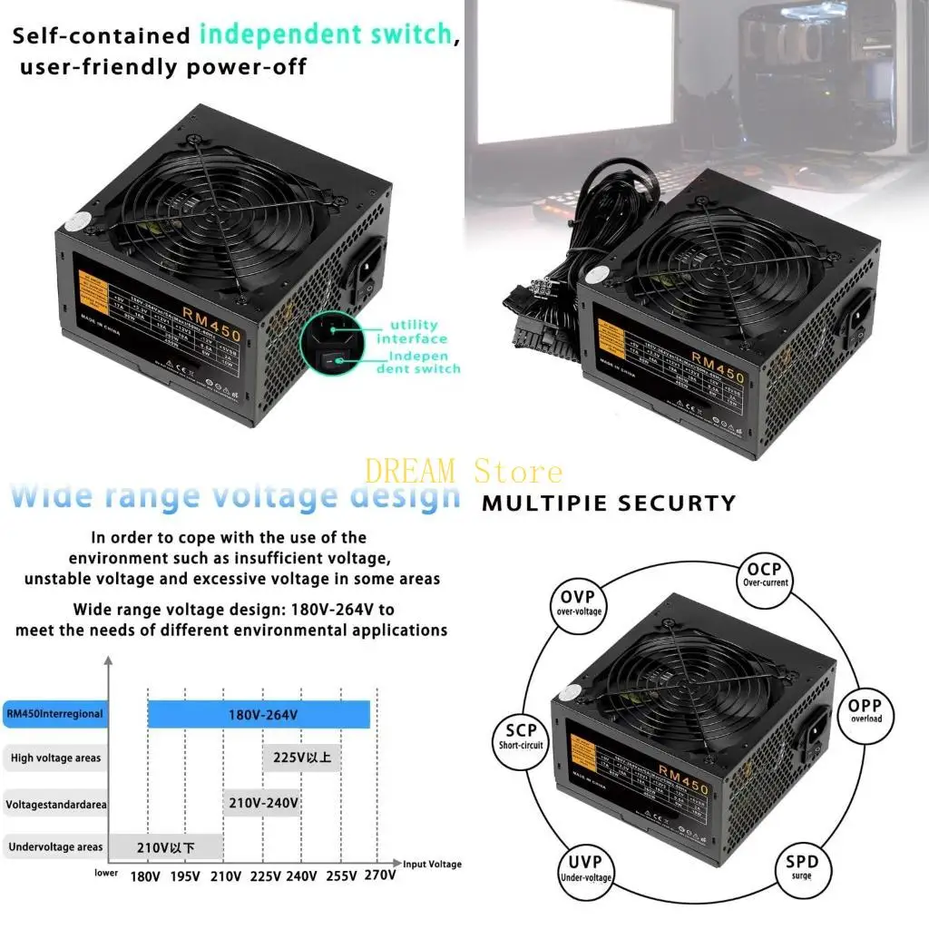 

RM450 450W Desktop Power Supply 450W PC Power With Multi Protections Features best sale