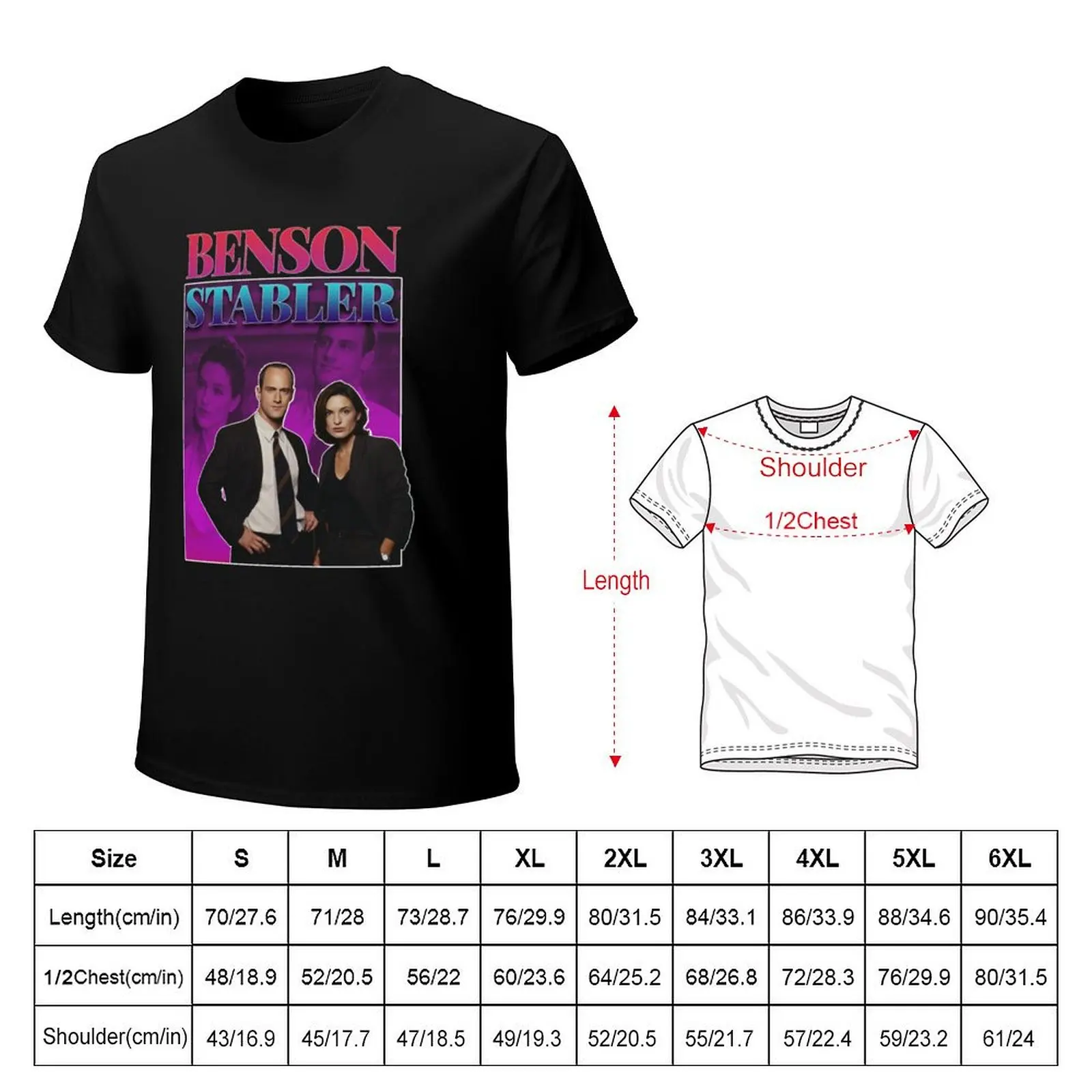 Olivia Benson _amp_ Elliot Stabler 90s Inspired Vintage Homage Custom T-Shirt Plus Size Loose Short Sleeve Top