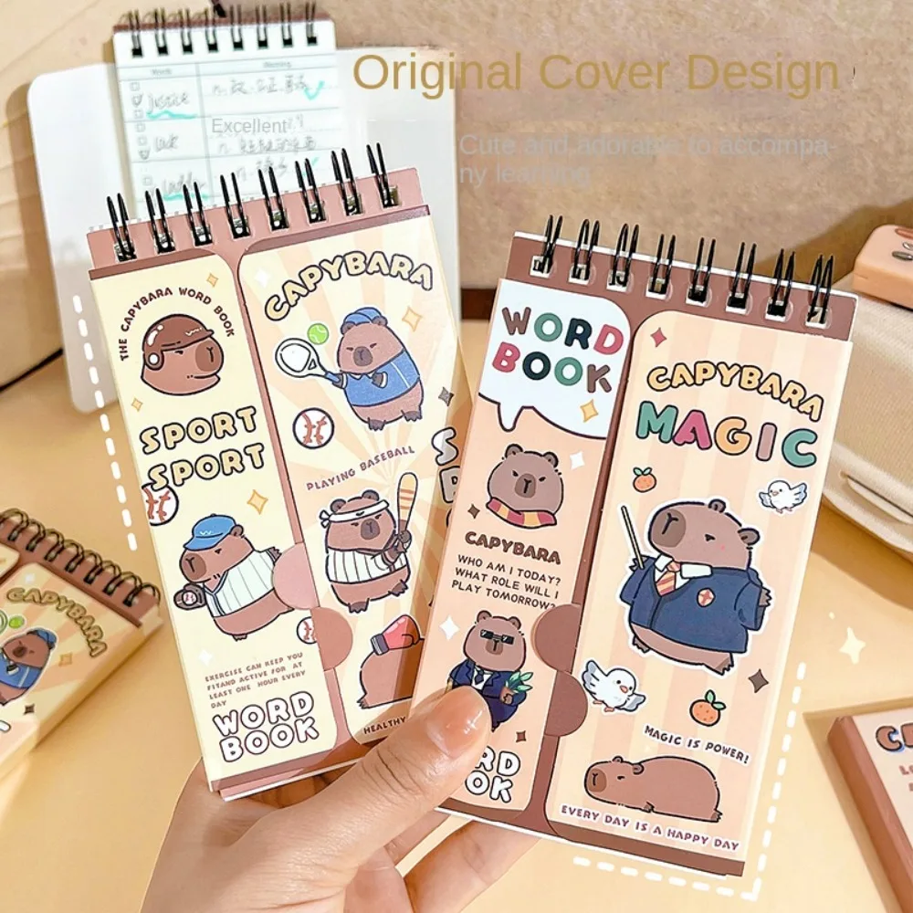 Multifuncional mini planejador caderno papelaria portátil capivara pequeno bloco de notas dos desenhos animados bonito kawaii capivara caderno crianças presente