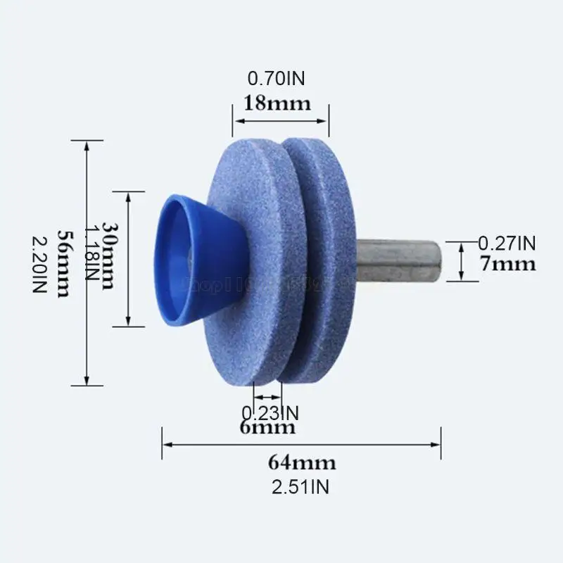 Universal Lawn Mower Sharpener Double Layer Grinding Wheel Stone for Power Drill, Durable Garden Tool for Lawnmower Main