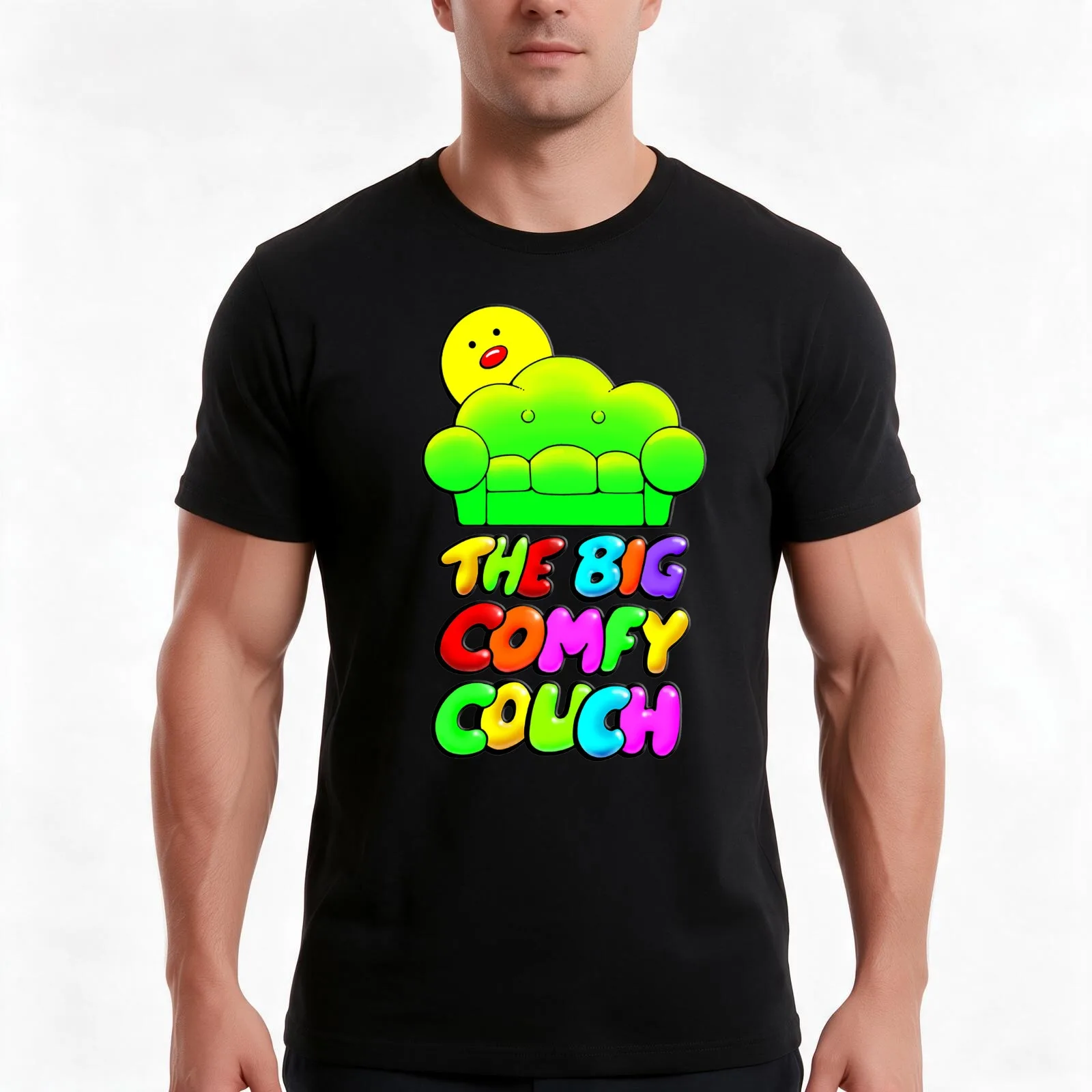 The Big Comfy Couch T-Shirt Summer Casual Cotton Tee Oversized Streetwear Tops Vintage Graphic Print Loose Fit Short Sleeve