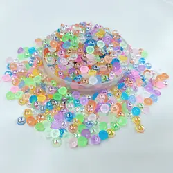 Big bag wholesale 3/4/5/6mm Multiple colors New Transparent Nude AB Pearl Nail Enhancement Pearl Half Round Pearl