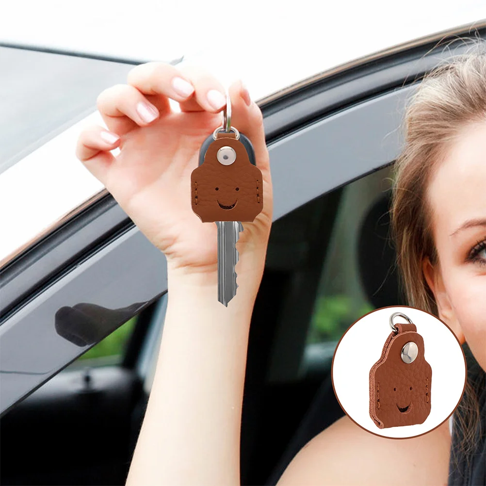 

2pcs Key Sleeve Vintage Handmade Key Cover For Home Electric Vehicle Door Keys Durable Protection Retro Keychain Holder