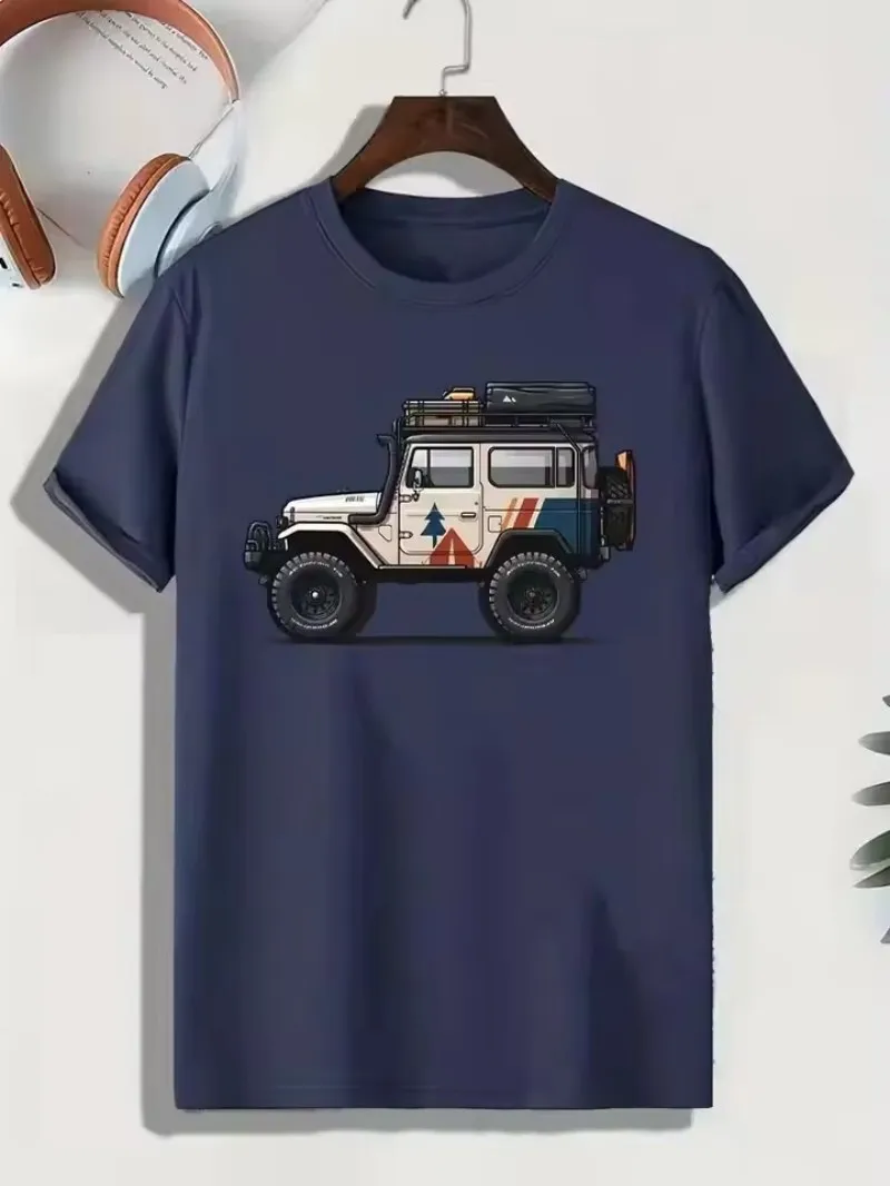 

2025 Men's Fashion Car Pattern T-Shirt - Comfortable summer pure cotton short-sleeved top with round neckline. Perfect for casua
