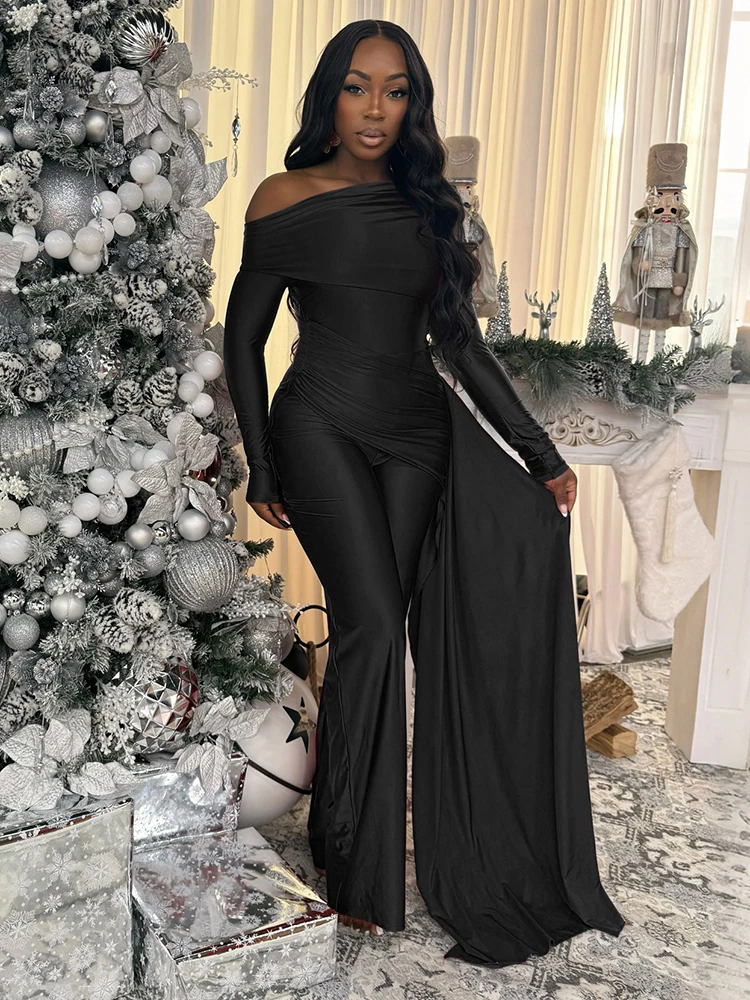 Combinaison à col incliné avec ruban de chat bizarre pour femmes, salopette d'activité Hipster pour la saint-valentin, couleur unie, manches longues, slim, élégante, pour Banquet