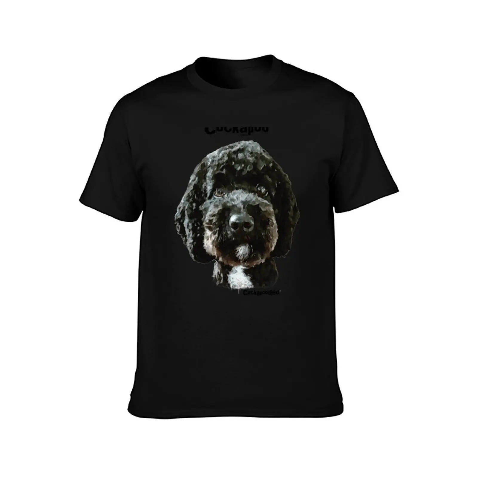 Black Cockapoo Dog T-Shirt Running Gym Short Sleeve Sports Tee T-Shirt