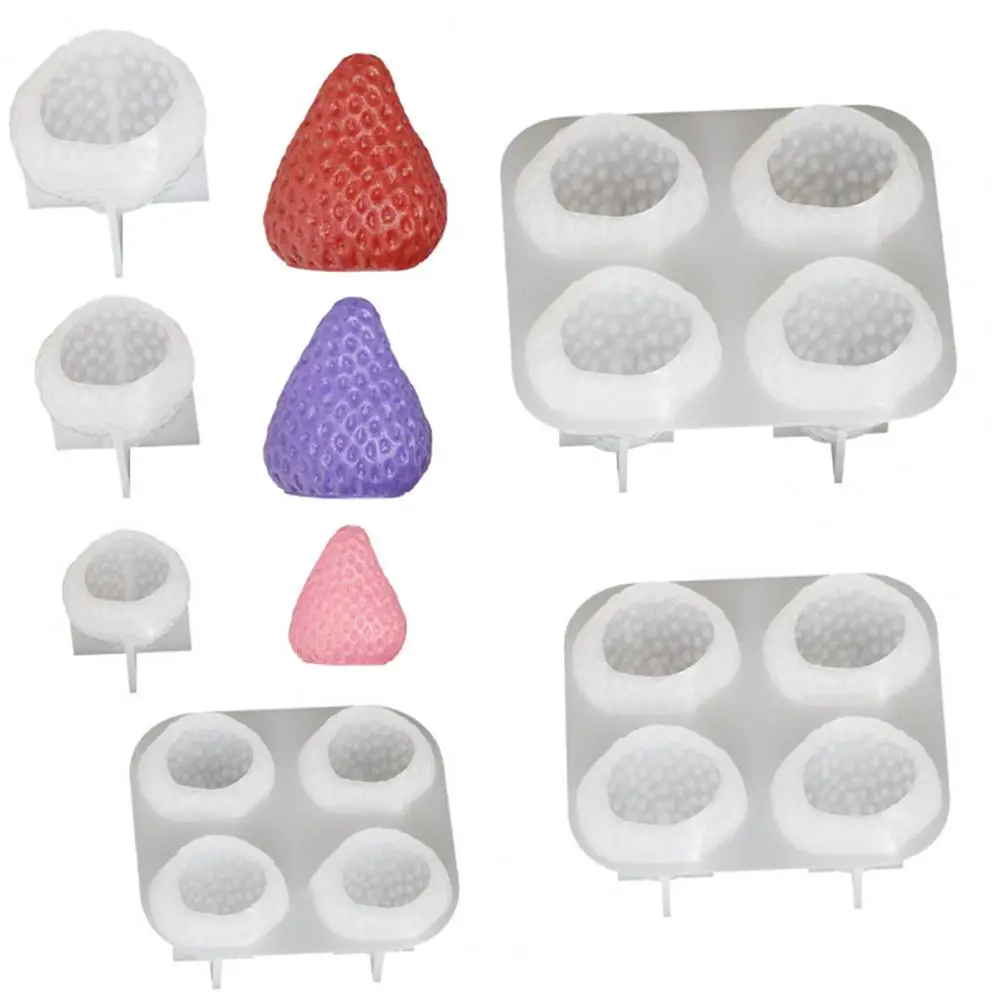 Home Decor Candle Mold Diy Candle Making Kit Strawberry Candle Silicone Mold for Diy Handmade for Valentine's for Birthday