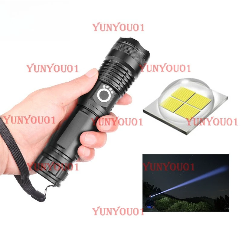Cross-border New P50 Strong Light Flashlight, Telescopic Focusing USB Charging Outdoor Super Bright Long-range Multi