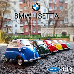 WELLY 1:18 BMW Egg Isetta Alloy Car Model Diecasts Metal Toy Vehicles Car Model Simulation Collection Childrens Gifts Decoration