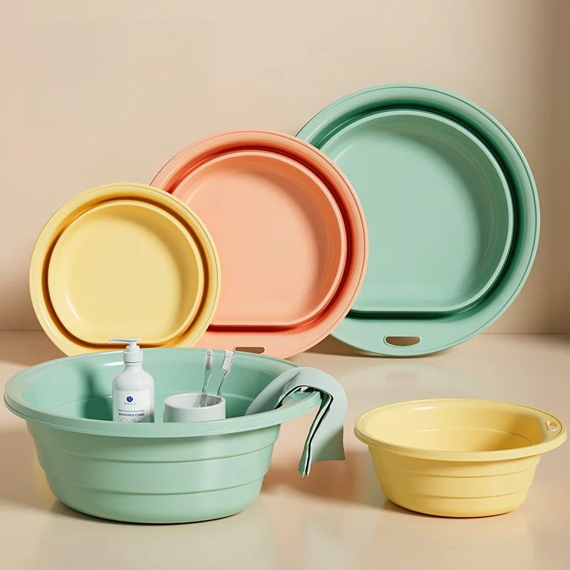 

Portable Large Size Waing Basin for Students Home Use Travel Pregnant Women Baby Laundry Foot Wa Plastic round ape