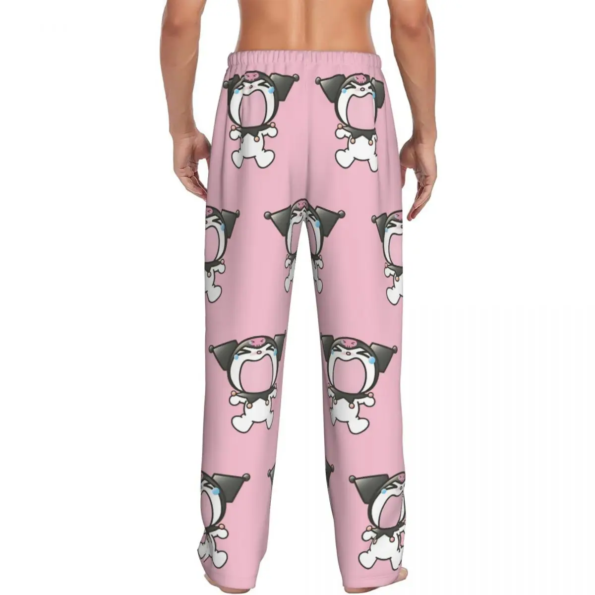 Custom Print Kuromi Pyjamahose Herren Little Devil Sleep Nachtwäschehose mit Taschen