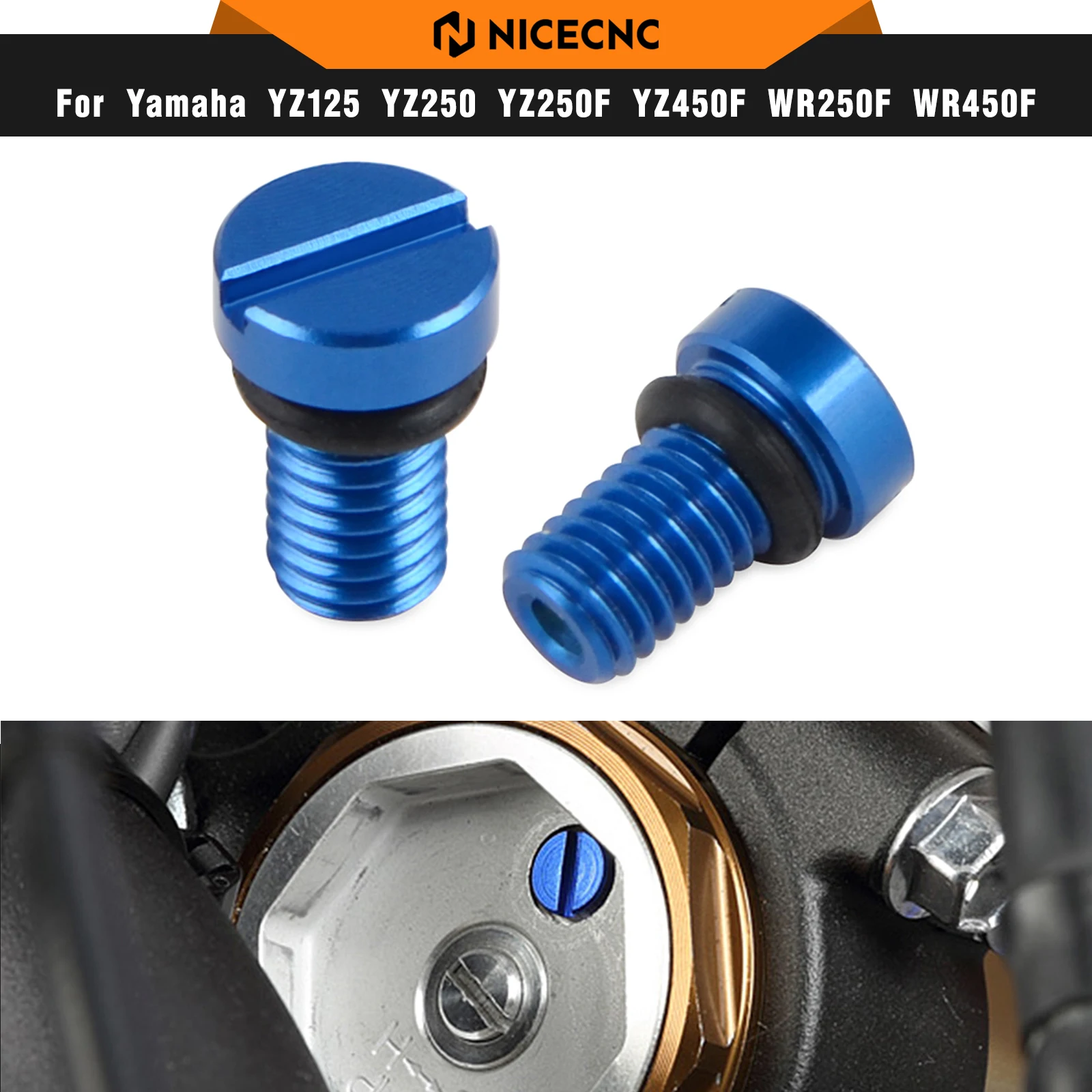 NICECNC For Sherco SE 300 SE 250 SEF 300 Factory M5*0.8 Front Fork Air Valve Cap Screws For Yamaha YZ125 YZ250 YZ450F YZ450F