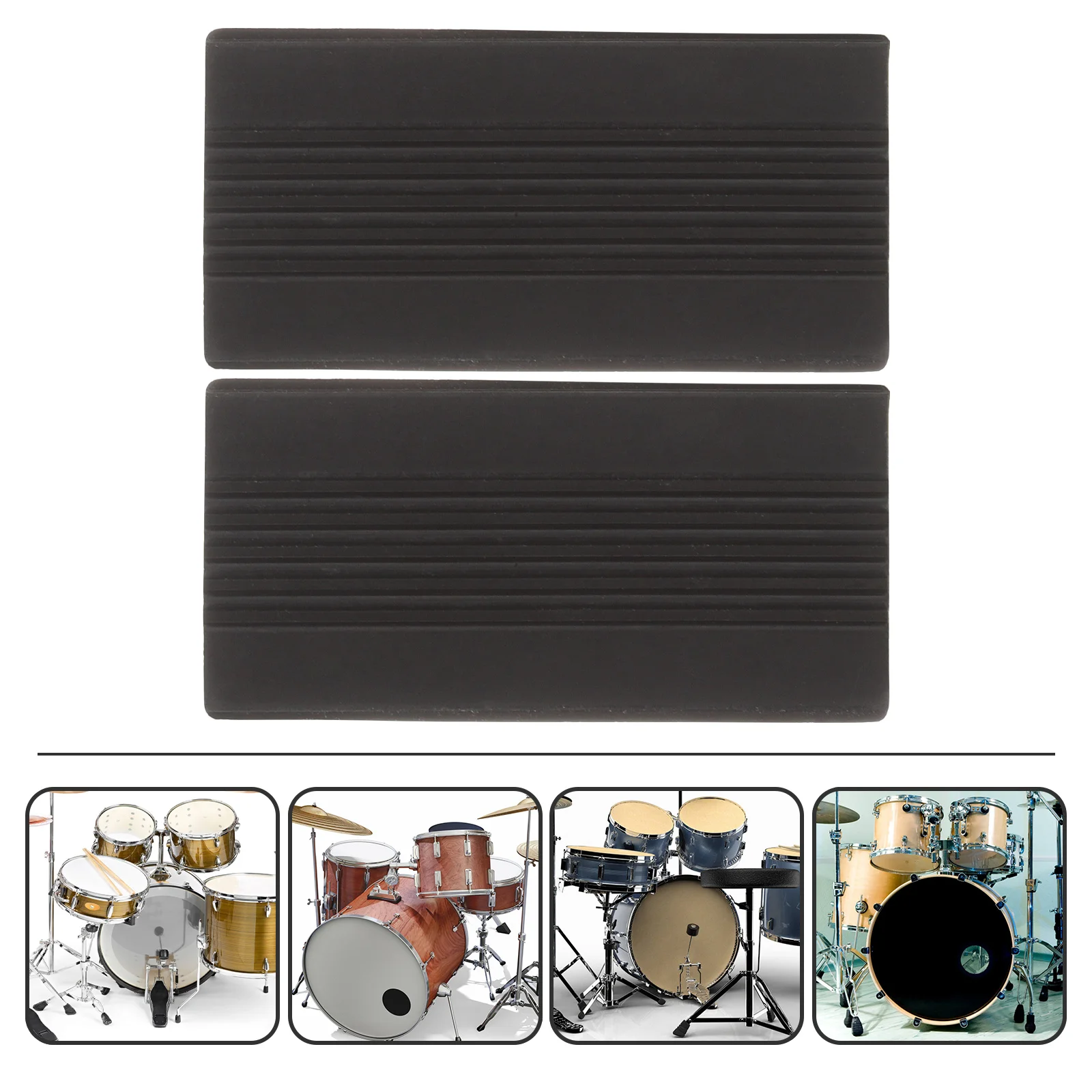 

2Pcs Bass Drum Antiskid Pads Rubber Feet Pad Protector for Drum Kit Accessory Longevity Instrument Accessory Percussion Part