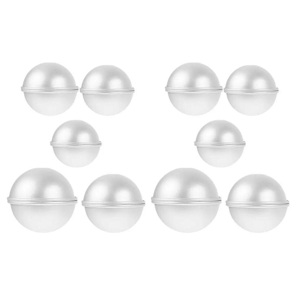 

10pcs Half Round Baking Molds 5 Sizes Aluminium Alloy Cake Diy Tool For Dessert Ice Cream Soap Bath Ball Making Mold Kitchen