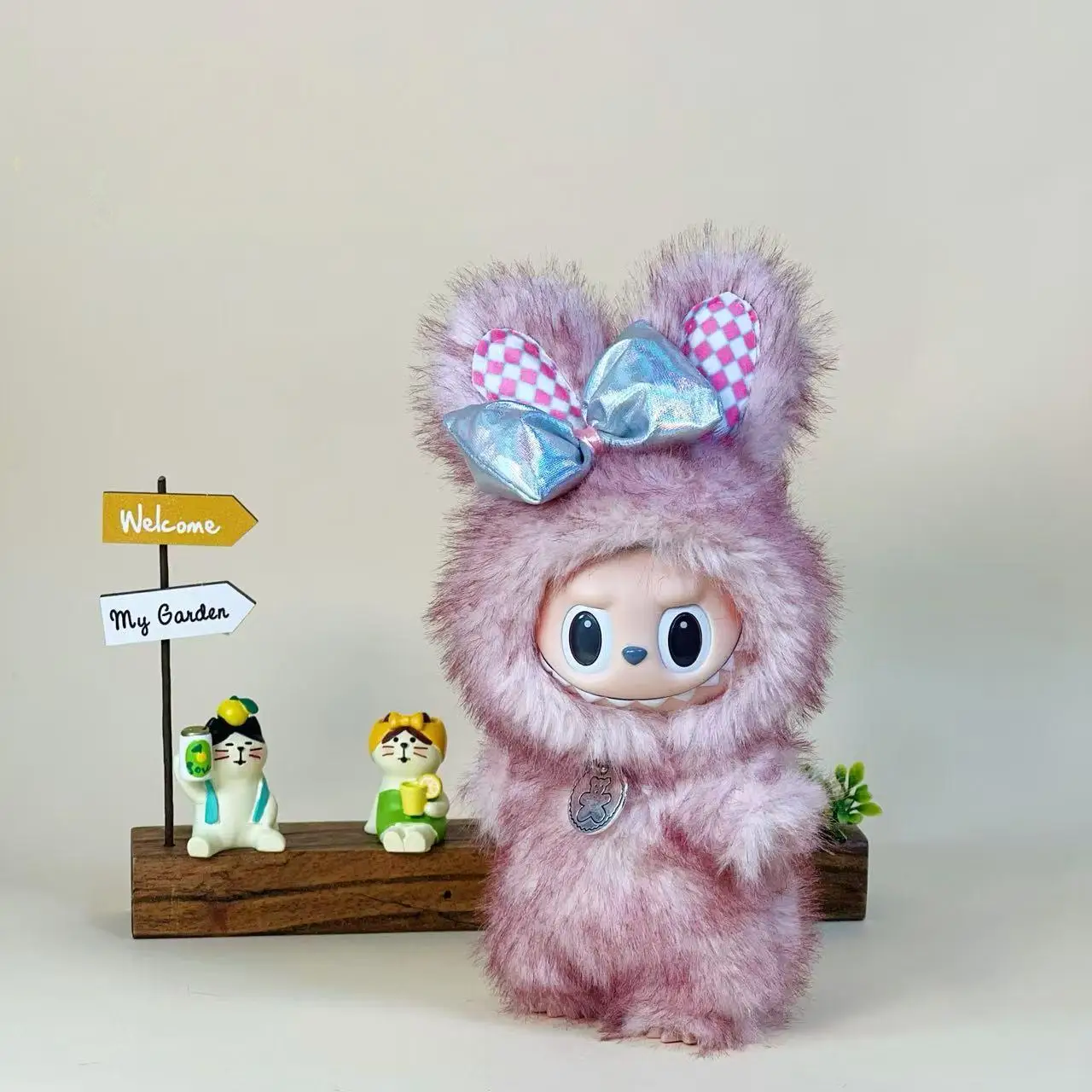 Novo produto roupas de bebê vinil 17cm boneca bonito conjunto animal raposa cão coelho gato conjunto de pelúcia boneca [apenas roupas para venda, sem bonecas]