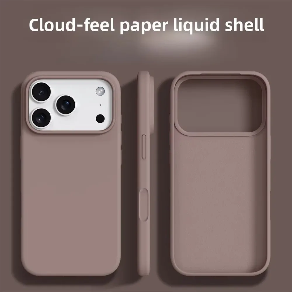 Weiche Stoßfeste Einfarbige Flüssig-Silikon Handyhülle für Apple iPhone 17 16 15 14 13 Pro Max Schützende Rückabdeckung