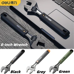 Deli 1 Pcs 8-inch High Carbon Steel Wrench Rubber-coated Handle Spanner Multifunction Portable Hand Tools for Automotive Repair