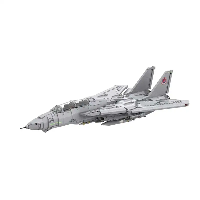 Military Combat Weapons F-14A Tomcat Model Set MOC Multi-purpose Fighter Building Blocks Mini Bricks Desk Display Toy Gift