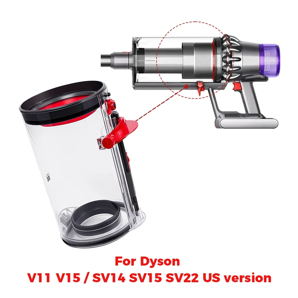 صندوق غبار كبير لدايسون V11 V15 / SV14 SV15 SV22 النسخة الأمريكية مكنسة كهربائية استبدال جزء علبة/ملحقات دلو الغبار