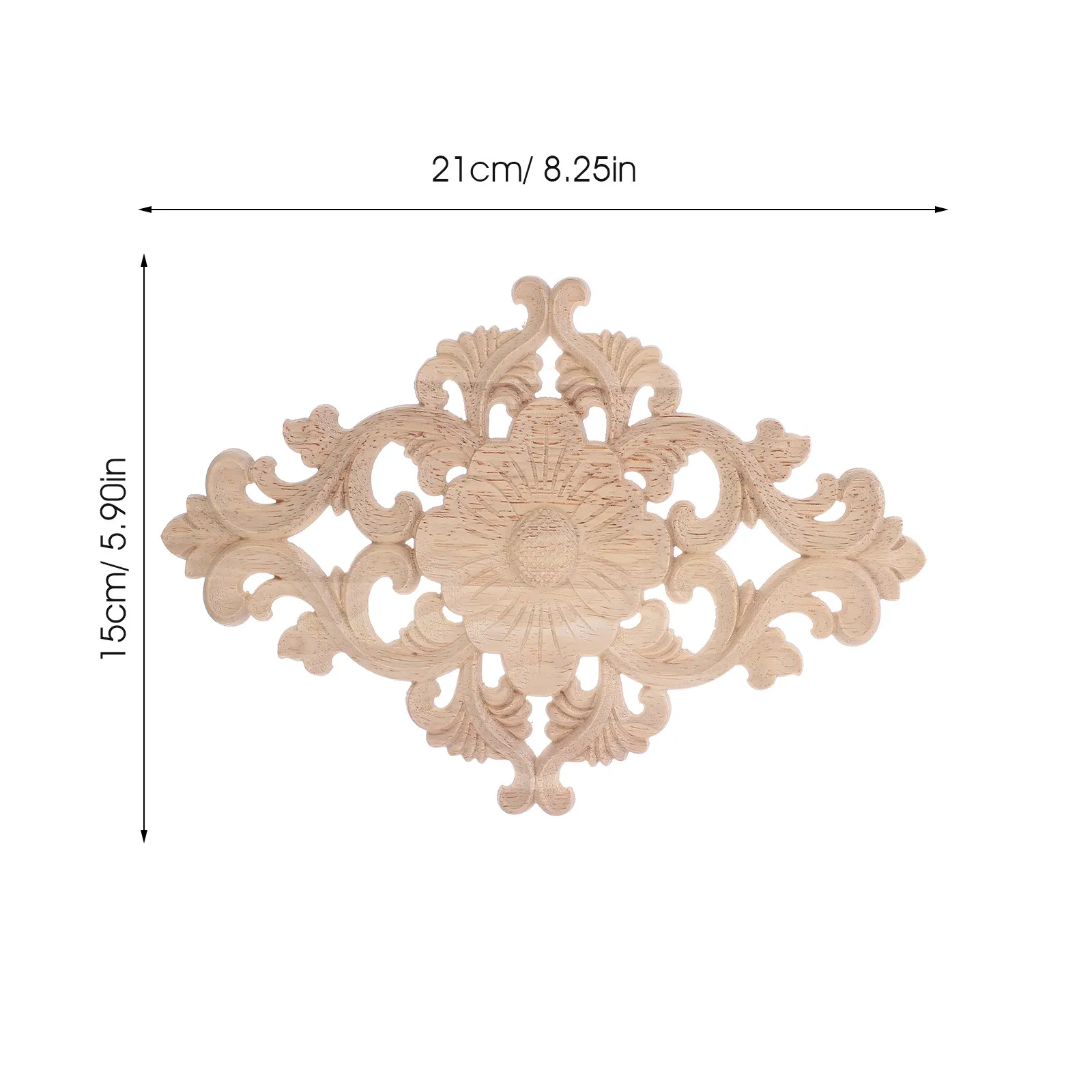 1Pcs Premium Solid Wood Carved Onlay Applique Unpainted Trim for Interior Decoration Doors Cabinets Wall Art