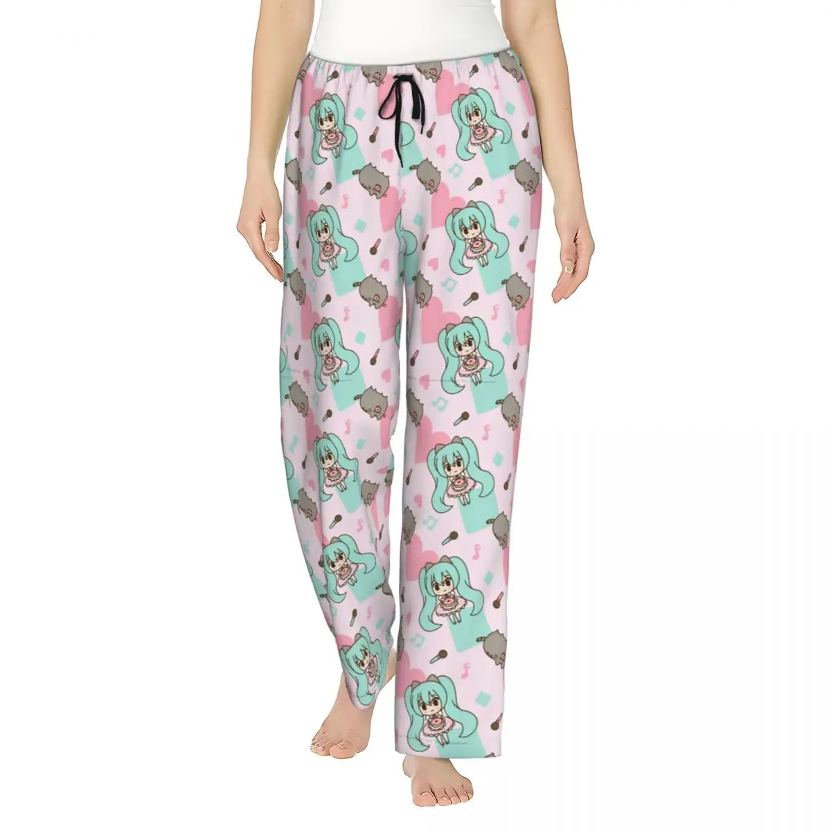 calcas-de-pijama-femininas-estilo-lounge-com-estampa-de-hatsune-miku-calcas-largas-para-uso-em-casa