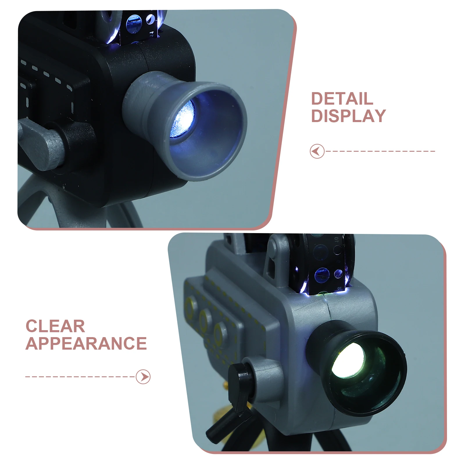 Projetor de filme vintage, 2 peças, mini dispositivo de filme, estilo retrô, operado manualmente, para decoração de quarto, teatro, festa temática, acampamento