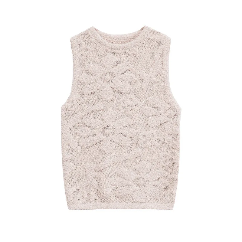 Spring New Round Neck Solid Color Loose Design Niche Temperament Knitted Sweater