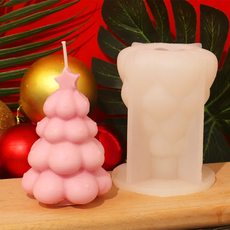 Star Christmas Tree Candle Silicone Mold Diy Christmas Decoration Aromatherapy Soybean Wax Mold Christmas Gift