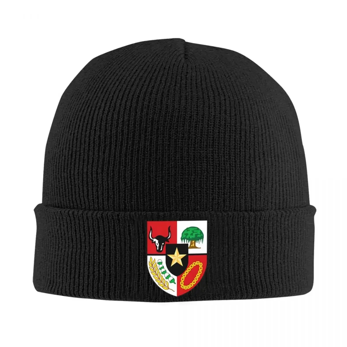 Garuda Pancasila Shield Of National Emblem Of Indonesia Knitted Hat Beanies Winter Hat Warm Hip-hop Cap Men Women